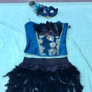 Peacock corset outfit